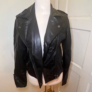 Women's Black Faux Leather Jacket